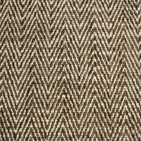 Brown and white zigzag chevron woven fabric