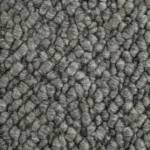 Close-up of textured gray loop pile carpet