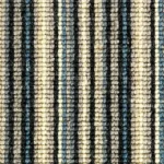 Striped carpet with beige, black, gray, and blue tones