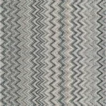 close-up of a neutral-toned wool carpet featuring a vertical chevron or zigzag pattern
